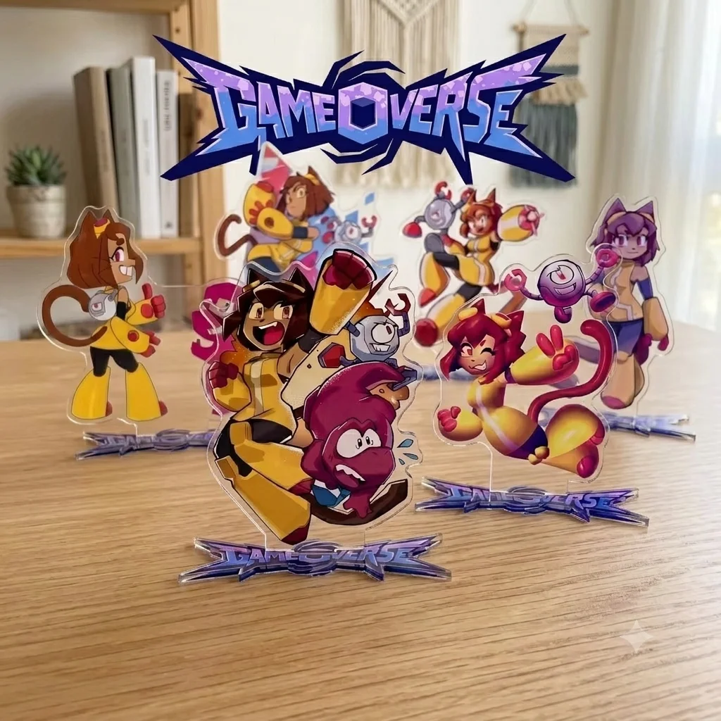 New Anime Gameoverse 15CM Acrylic Stand Keychain Anime Stand Kit Kaboodle Gobbles Warrick Fold Desk Decor Backpack Birthday Gift