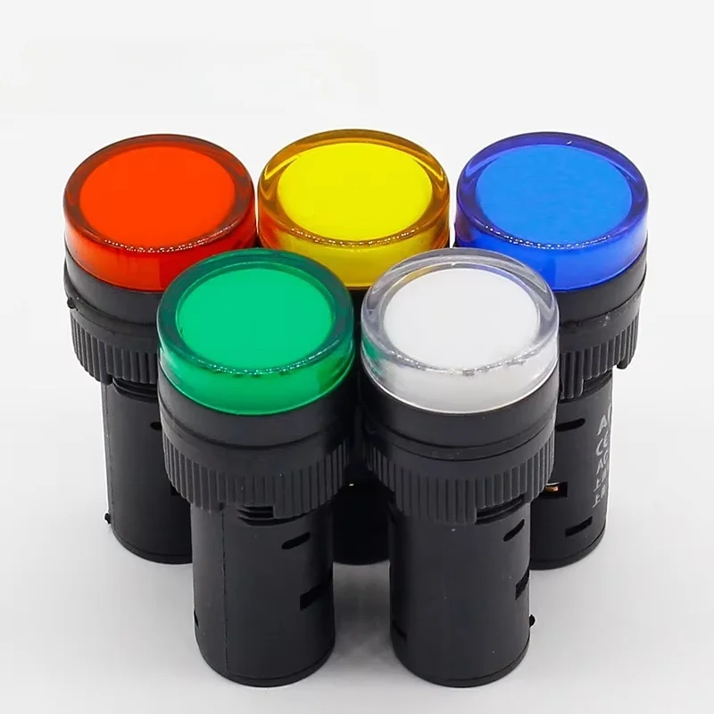 1pcs 16mm LED Signal Indicator Light Blue Green Red, White Yellow Pilot Lamp 12V 24V 220V