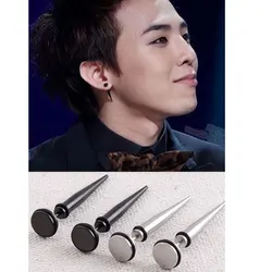 1Pair Cool Punk Women Men's Stainless Steel Spike Cone Stud Earrings Personality  Cartilage Helix Earlobe Piercing Body Jewelry