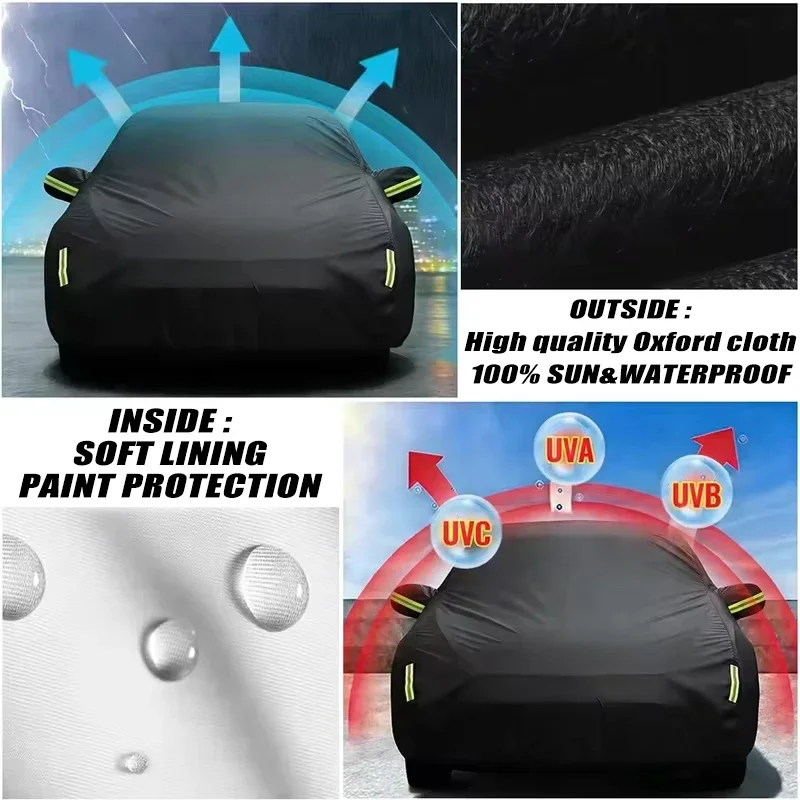 For Leapmotor B10 Car Covers Outdoor Waterproof Sun Rain Snow Protection UV Car Zipper Design Car Cover Accessories 5