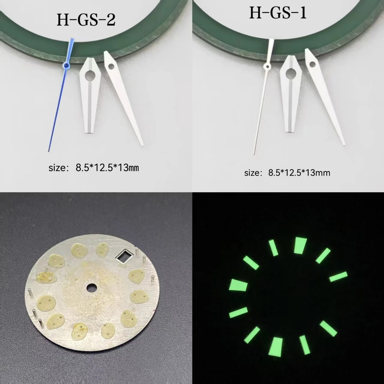 28.5mm GS logo NH35 wide nail green luminous style multi-color single calendar dial compatible with NH35 watch accessories