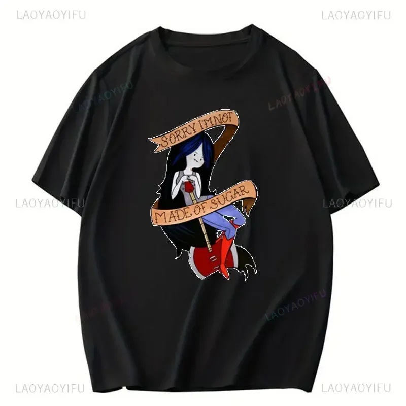 

Summer Clothes Rock-style Chewing Princess Adventure Time Graphic T Shirts Fun Gift From Marceline Casual Cotton Shirt for Men