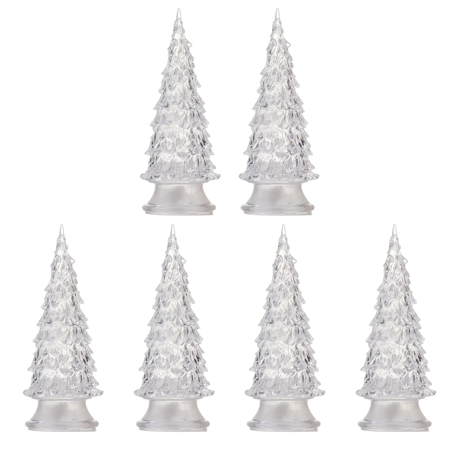 6 stücke Weihnachten Baum Kleine Nacht Lichter Bunte Acryl Tisch Dekor Für Home Party Urlaub Geschenk Lampe Desktop Dekoration Nacht