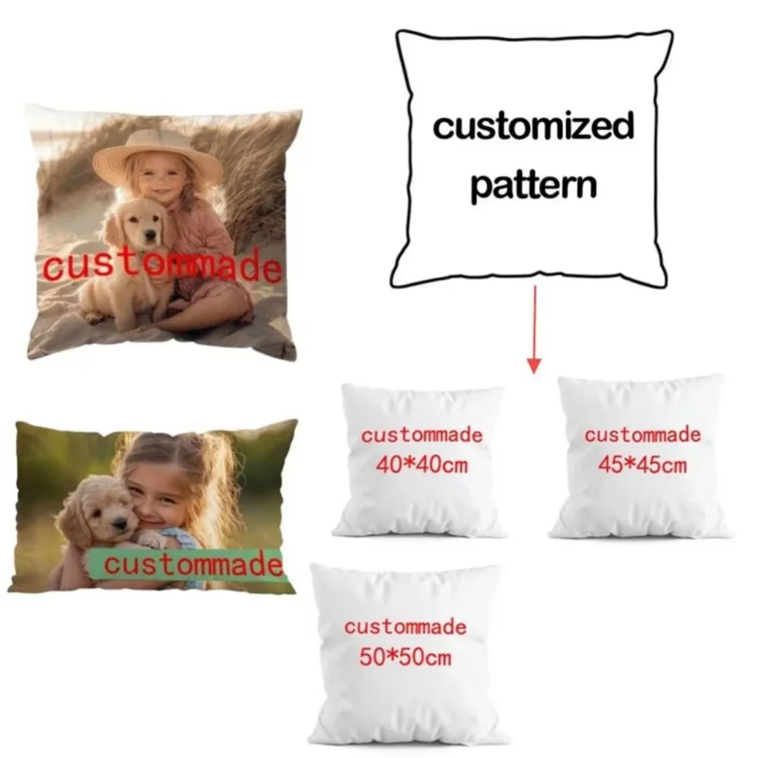 Custom Pillow Case Cushion Personalized Cozy Pillowcase Printed Your Design Picture Text Home Decorative Pillows Household Gifts