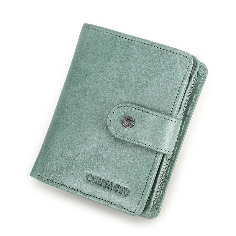 CONTACT'S Echtes Leder RFID Vintage Brieftasche Männer Mit Münzfach Kurze Brieftaschen Kleine Zipper Brieftasche Mit Kartenhalter Mann Geldbörse