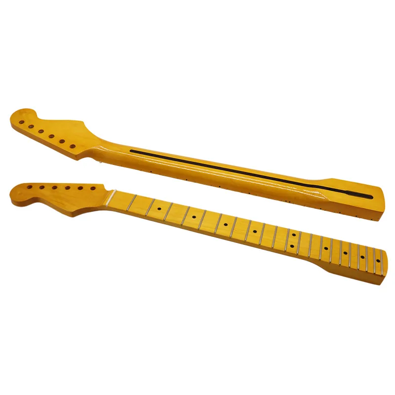 6 strings, 21Frets left hand ST neck, Canadian maple slightly yellow glossy guitar handle, electric guitar handle # 45