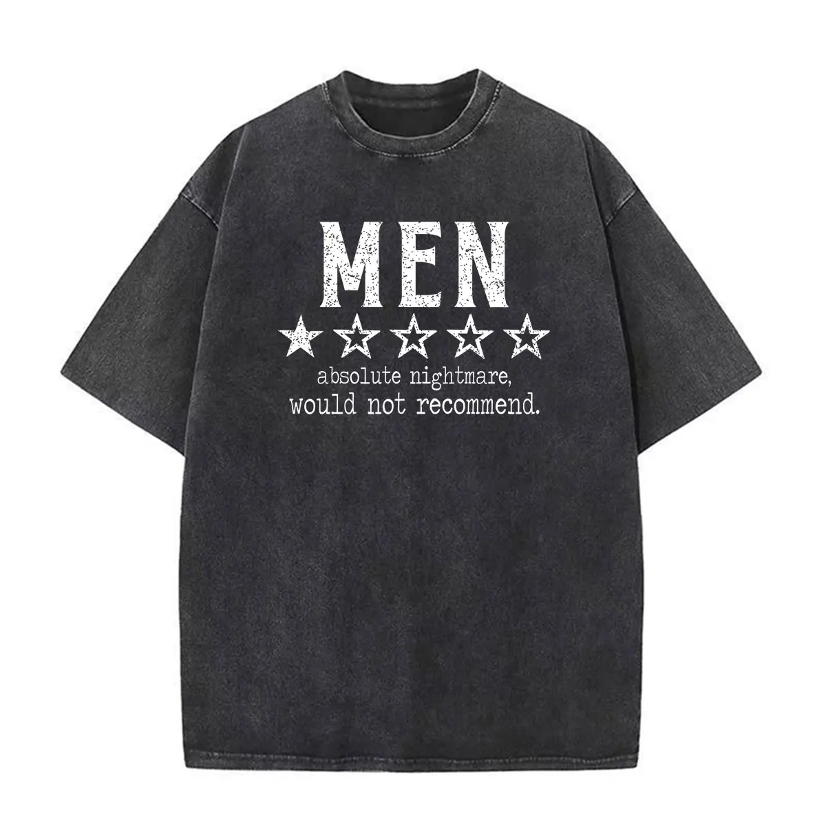 Men One Star Review Funny Absolute Nightmares Would Not Recommend T-shirts Men Women Retro Washed Cotton Oversized Loose T Shirt