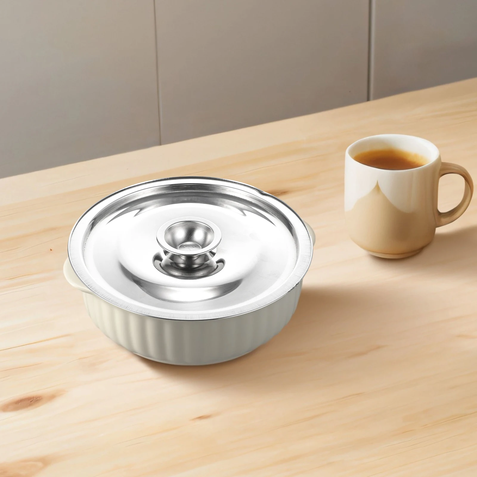 

14Cm Stainless Steel Seasoning Pot Cover Household Explosion-Proof Moisture-Resistant Easy Clean Sturdy Kitchen Gadget