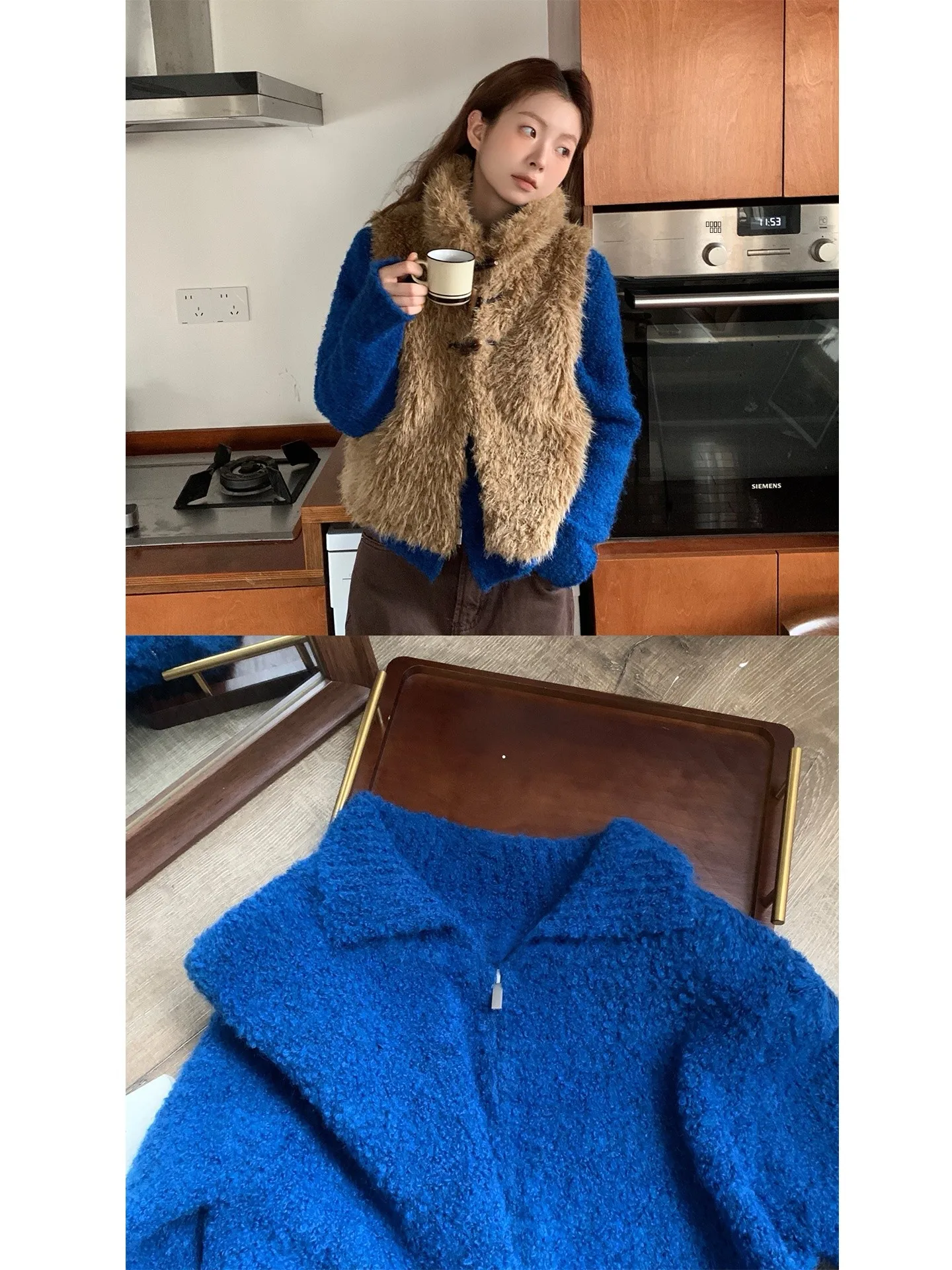 

Женский свитер Diamond Instant Tango на молнии из смесовой шерсти с теплой фактурой, воротником и длинными рукавами, повседневный вязаный топ