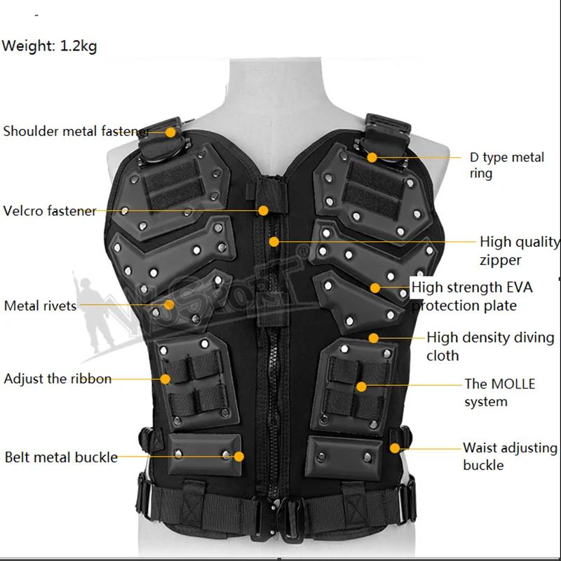 Imagem -02 - Colete de Aço Dourado Tático Masculino Colete Militar de Combate Caça Armadura Ajustável do Exército Colete de Treinamento cs ao ar Livre Colete Airsoft