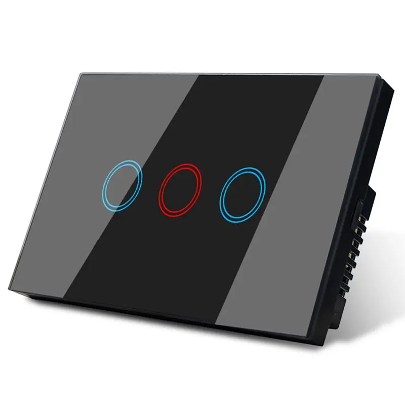 

A19F-Wifi Умный настенный выключатель света Стеклянные сенсорные выключатели питания Беспроводной голосовой пульт дистанционного управления от Tuya Alexa Google Home