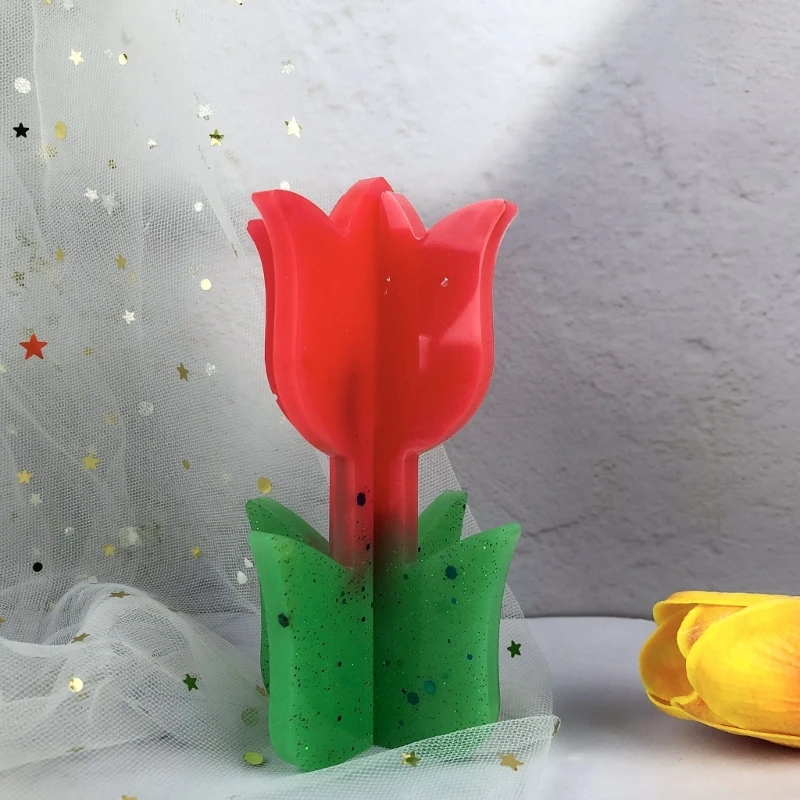 Desk Ornament Mould Flexible Silicone Mold for Tulips Flower Shaped Decoration Gypsum Molds Jewelry Making Supplies Dropshipping