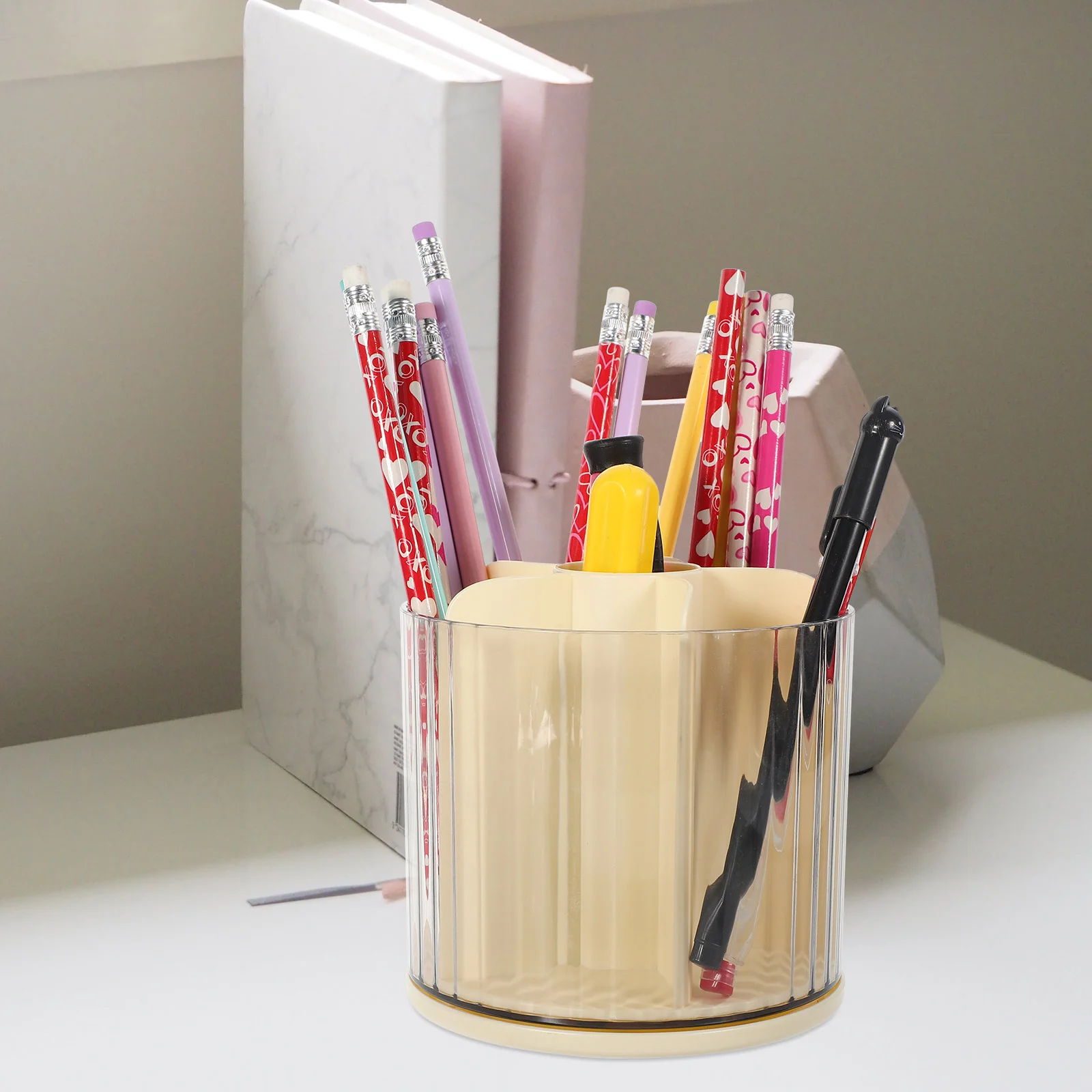 Rotatable Pen Holder Multi-function Pencil Organizer Desk Accessories Use Tabletop Desktop