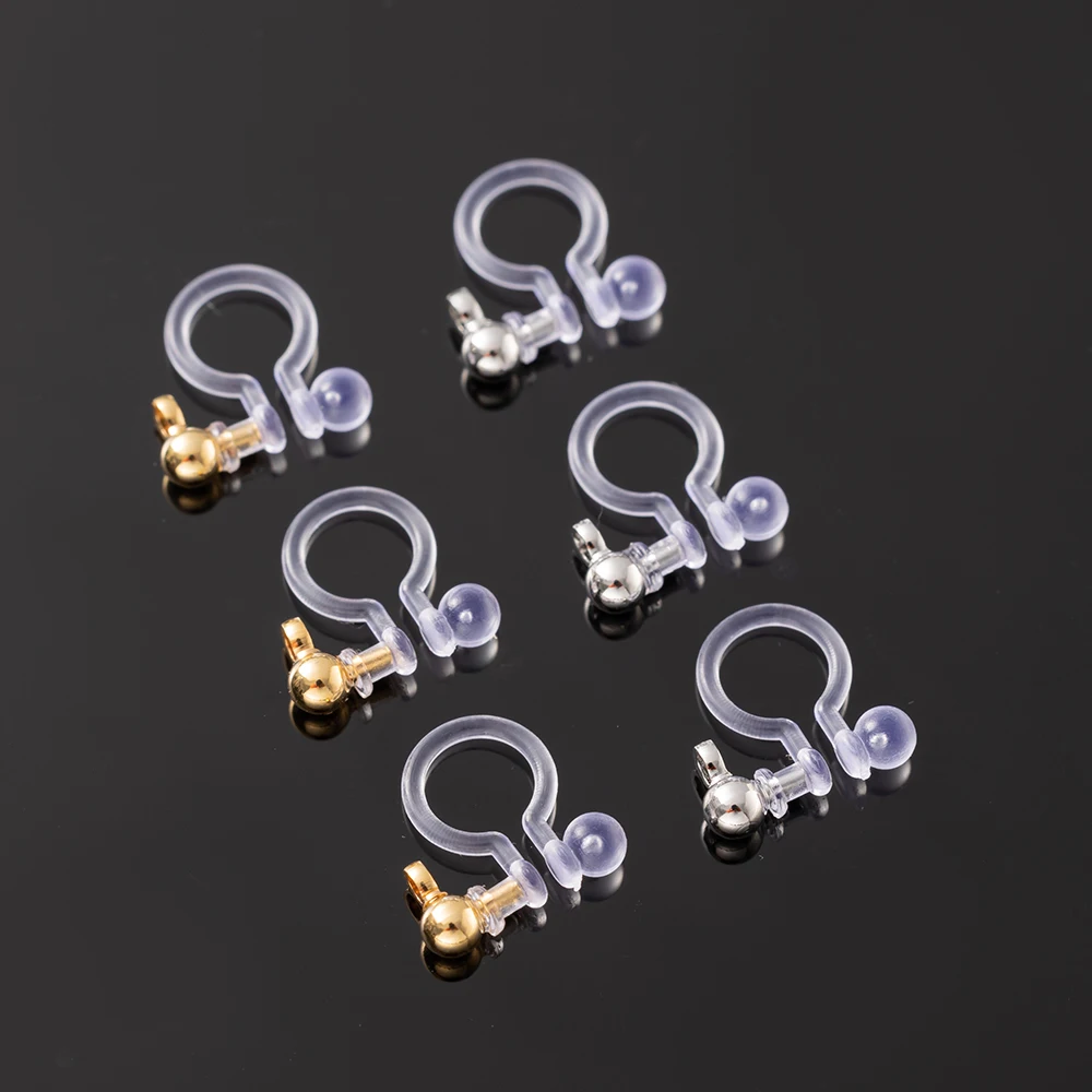 10/20Pcs Transparent U Shape Clip Base Earring Converter Silicon Pads DIY Women Non-Pierced Ears Components Jewelry Findings