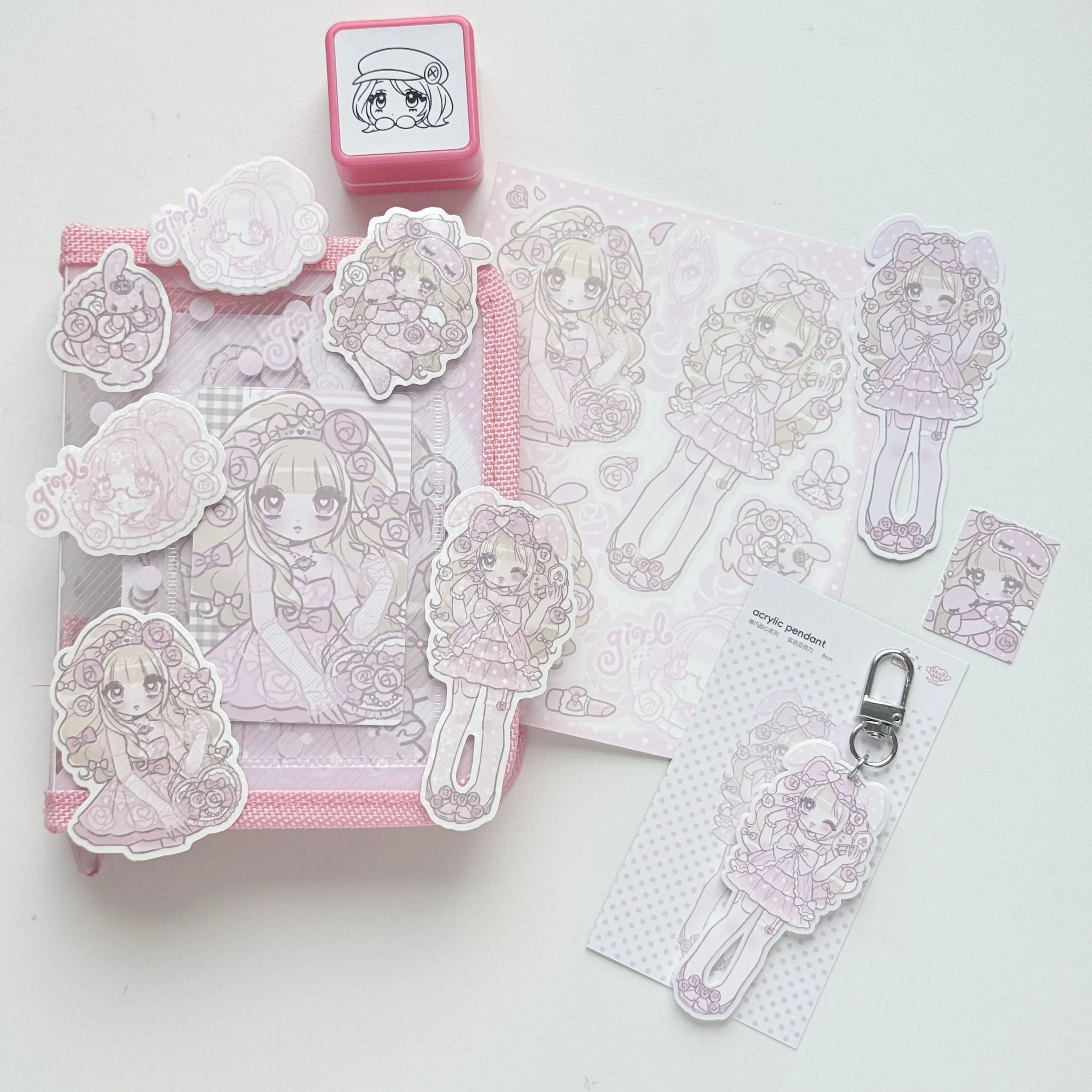 WAKAWAKA Journal Accessories Sticker Sheets Cards Acrylic Charm, Clip, Stamp or Passport Zipper Pouch Scrapbooking Supplies
