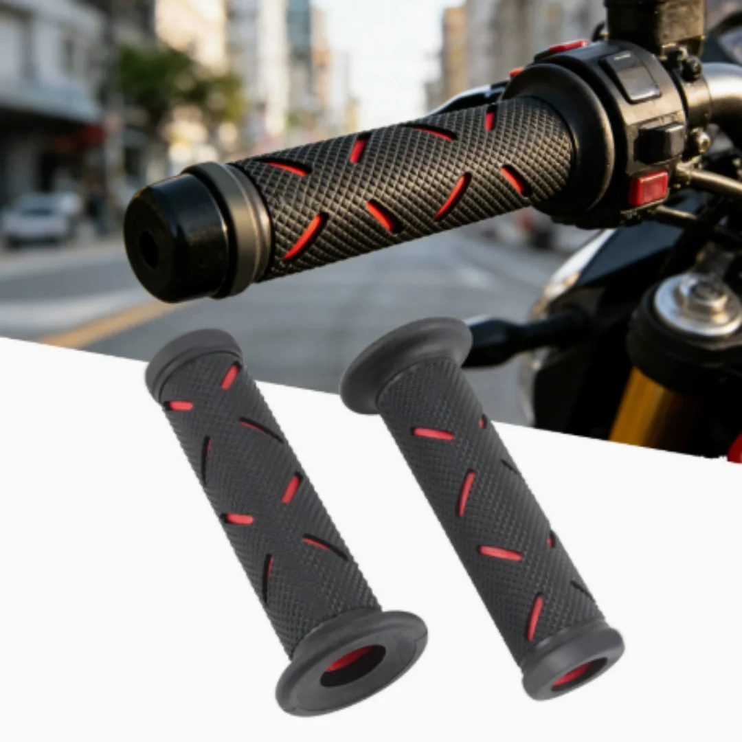 1 Pair Universal Non-slip Rubber Motorcycle Handlebar Grips For Honda Suzuki Ducati Benelli Motorbike Modification Accessories