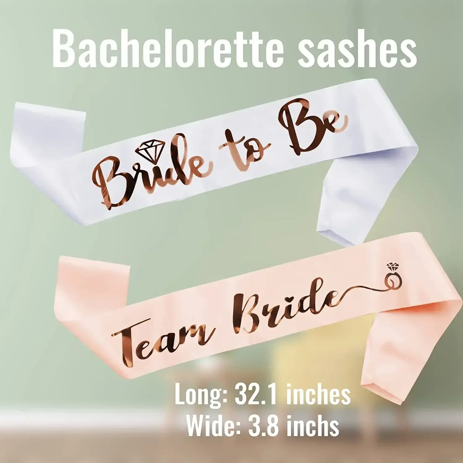 

1Set Rose Gold Team Bride To Be Satin Sash for Bachelorette Party Decoration Girl Hen Party Wedding Bridal Shower Decor