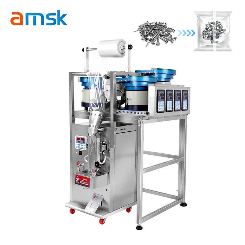 Automatic bolt nut fastener screw counting packaging machine with vibrating plate plastic bag packaging machine