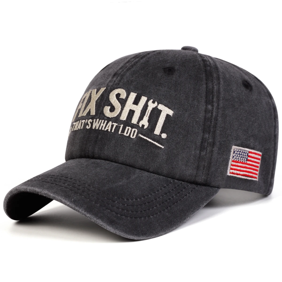 Unisex I FIX SHIT Baseballkappen mit Stickerei, für Frühling und Herbst, für den Außenbereich, verstellbare Freizeithüte, Sonnenschutzhut, Sportkappe – Detail 2