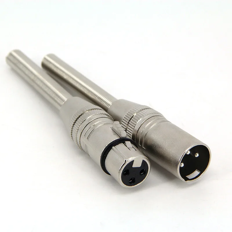 3핀 카드 스매싱 핀 남성 여성 헤드 XLR 긴 밸런스드 사운드 박스 마이크 커넥터 플러그(스프링 포함)
