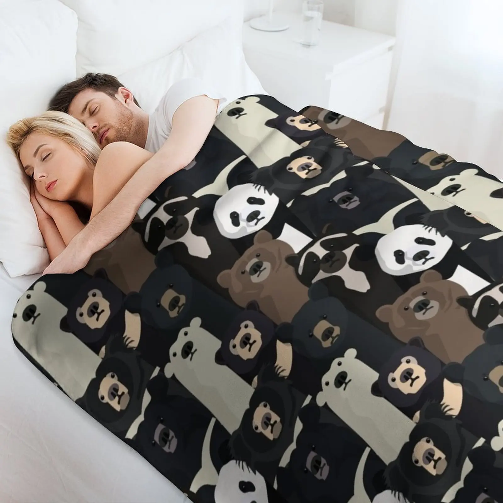 Bears of the world pattern Throw Blanket Stuffeds Plaid on the sofa Bed Sofas cosplay anime for winter Blankets 4