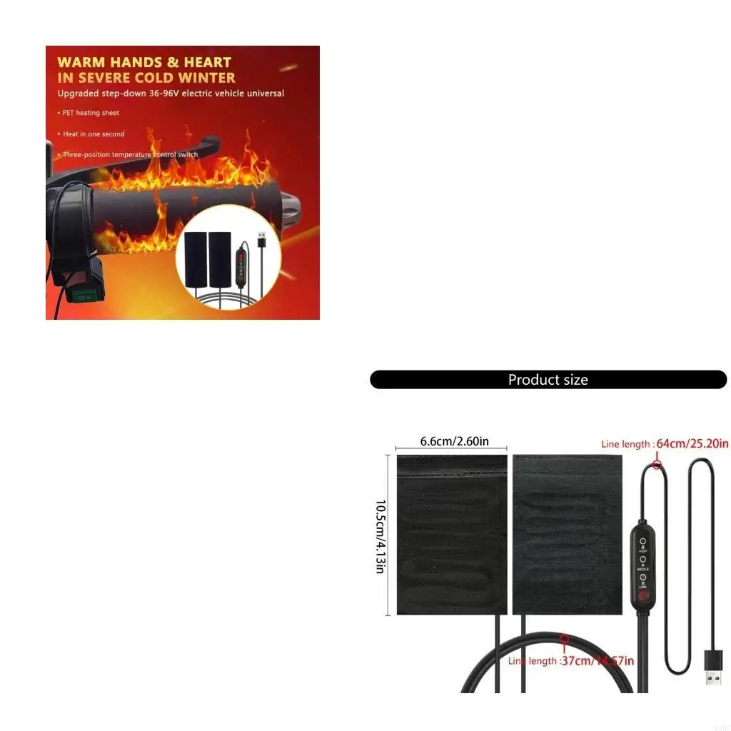 

Waterproof Heated Handlebar Grips with Quick Heating Handle Grips with Intelligent Temperature Control for Motorbike