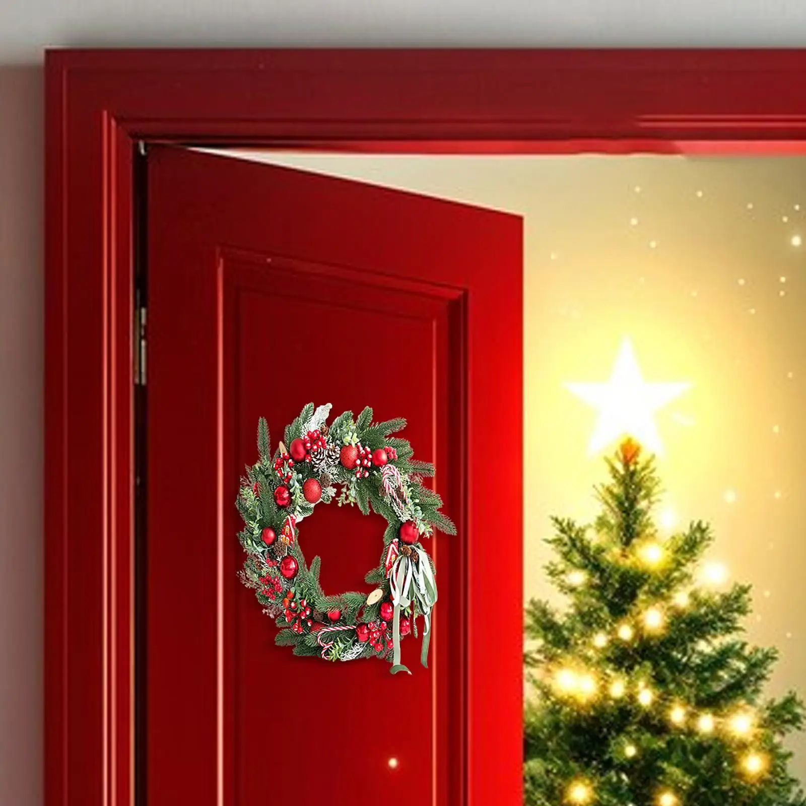 

Christmas Wreath Chic Handcrafts Front Door Garland for Patio Porch Outdoor