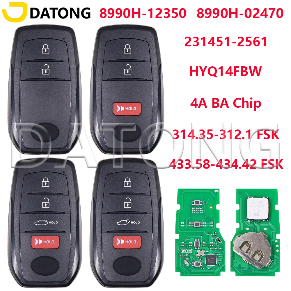 

Datong HYQ14FBW 4A BA Chip Board:231451-2561 Car Key For Toyota Corolla Cross Sienna Cmary Granvia Levin Frontlaner 2022-2025