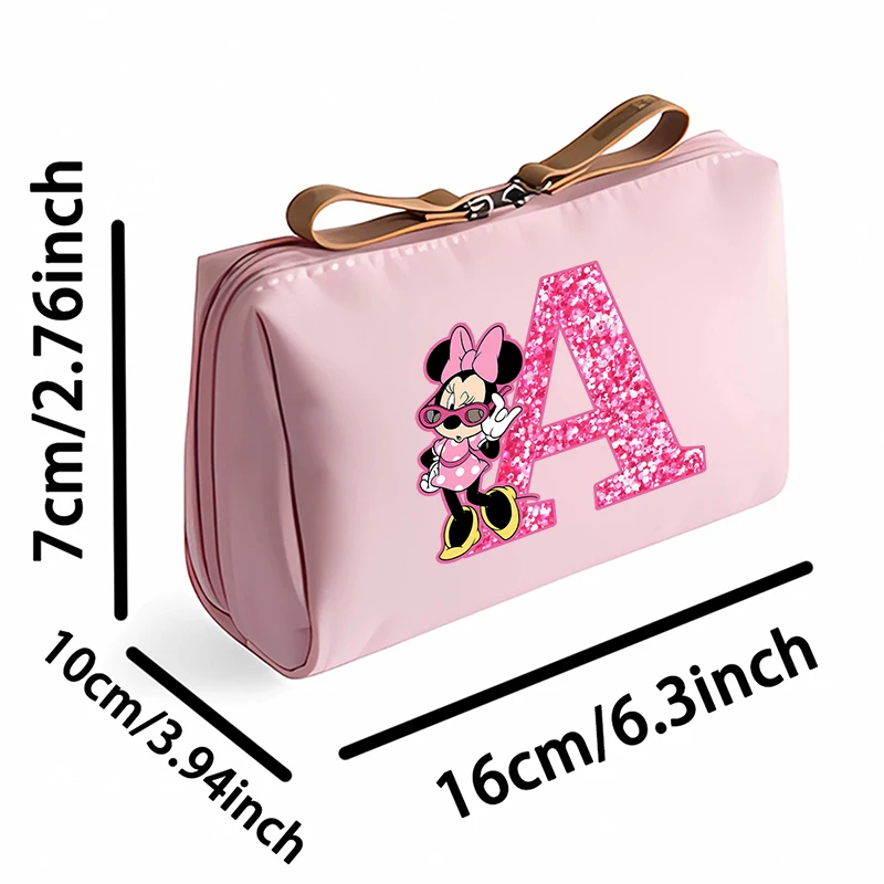 Minnie Mickey Mouse Disney Lady Makeup Bag borsa cosmetica da donna lettera Cartoon Anime Bags Terylene Makeup Girls regali di compleanno