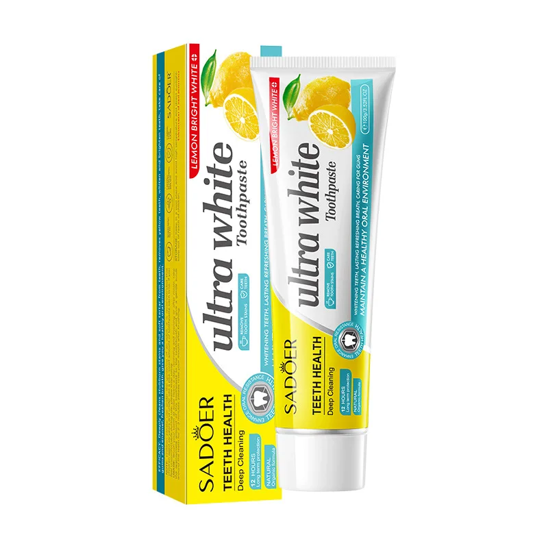 100g Natural Whitening Lemon Toothpaste Removing Yellowing Bad Breath Tooth Decay Fresh Breath Dental Cream Oral Cleansing Care