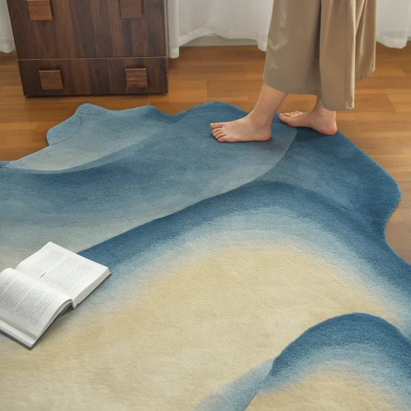 Thick Washable Floor Mat Home Fluffy Soft Rug Irregular Shapes Bedroom Decor Gradient Carpet Large Area Carpets for Living Room