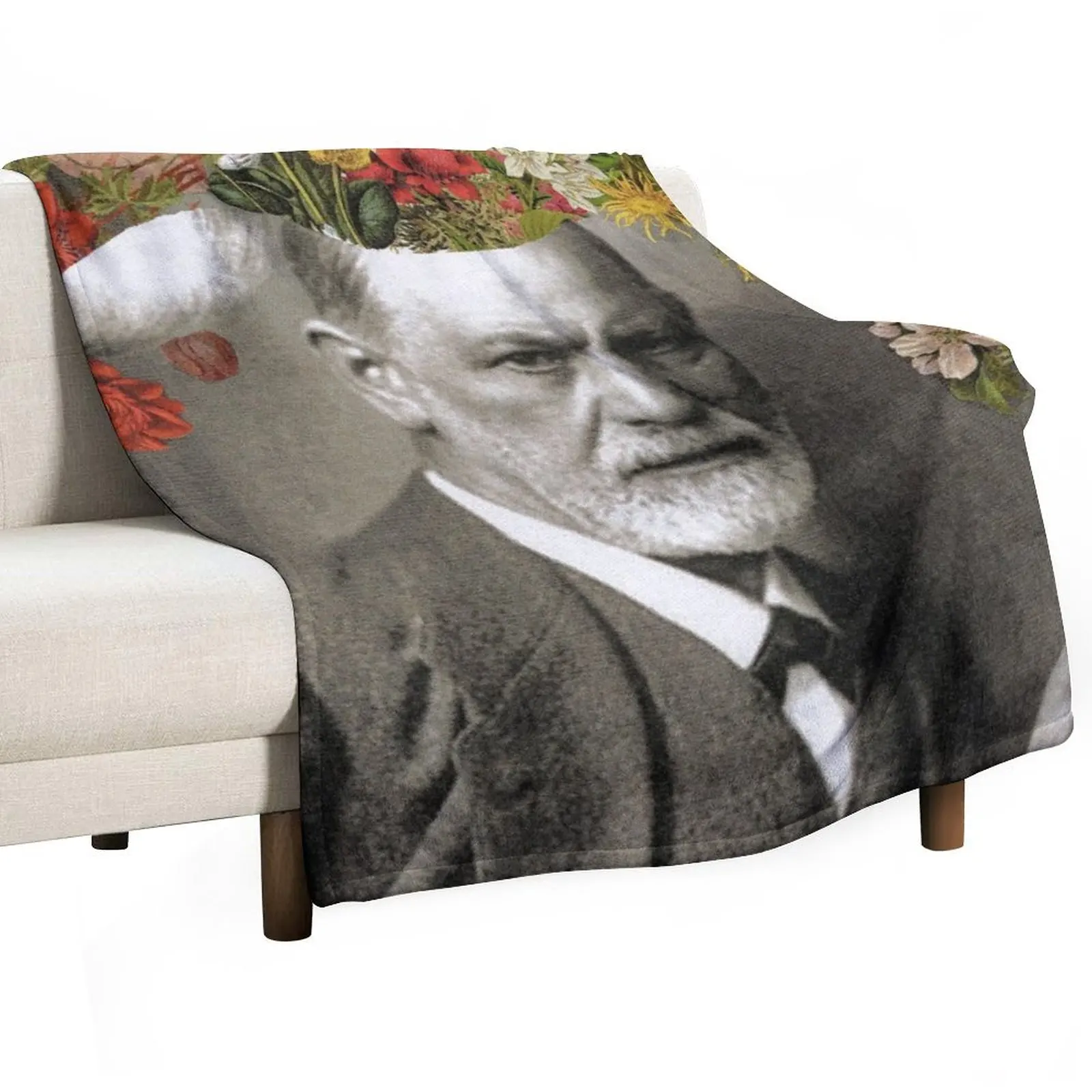 Freud Throw Blanket Cute Plaid Decorative Beds funny gift Decoratives Blankets