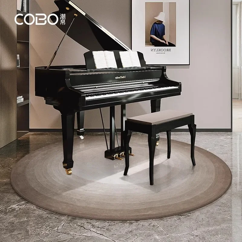 

Modern Advanced Piano Carpet Stylish Light Luxury Living Room Round Rug Machine Washable Non-slip Bedroom Floor Mats 러그 Alfombra