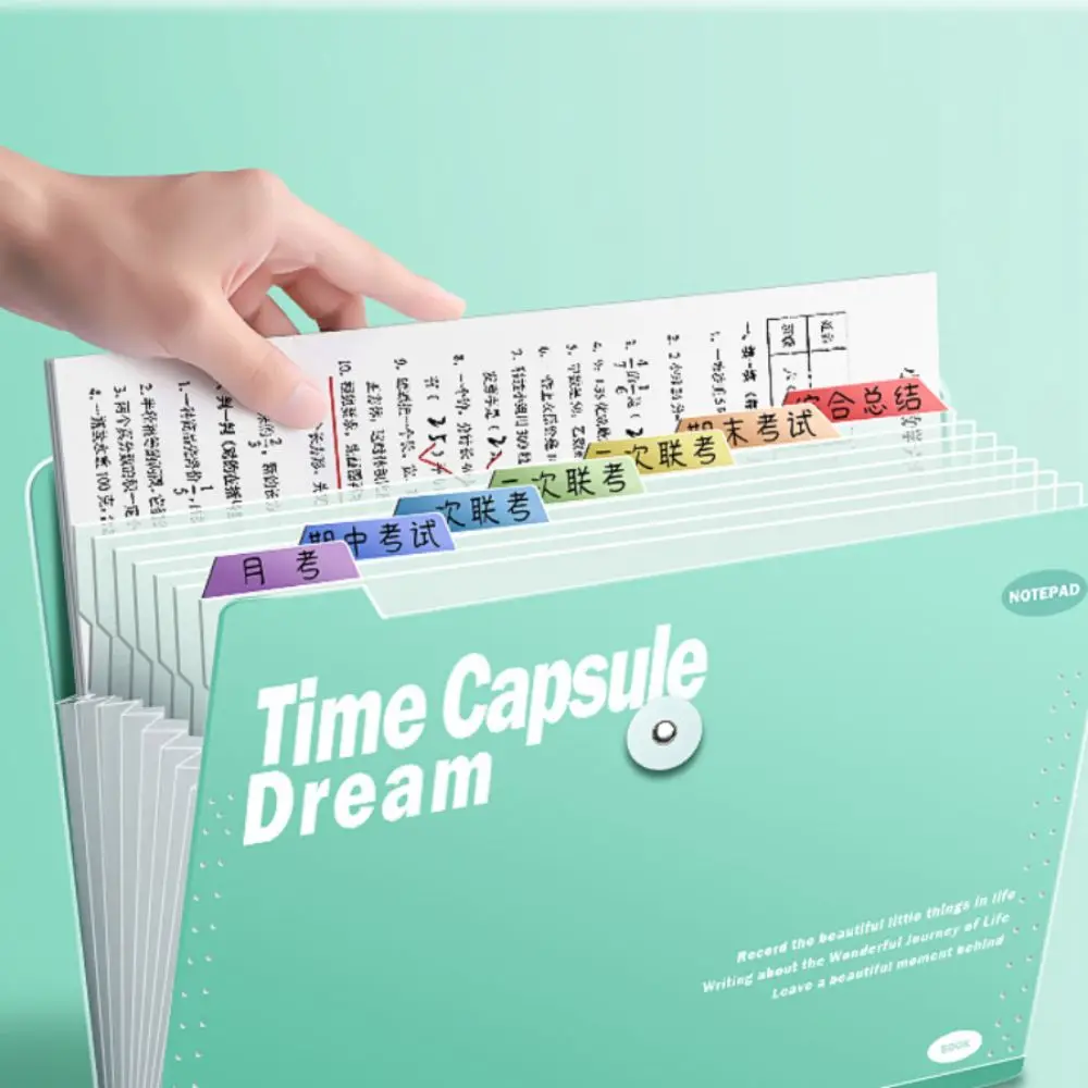 Vertical A4 Handheld File Bag High Appearance Large Capacity Student Homework Orginizer 5/8/12 Layers INS Test Paper Storage Bag