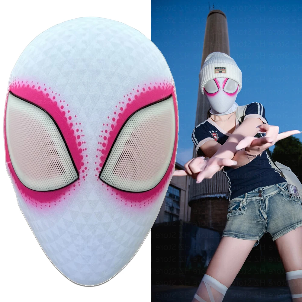 

Mar-vel Customized Gwen Cosplay Mask Spiderman Mask Gwen Stacy Cosplay Mask Across The SpiderVerse Wearable Movie Prop Replica