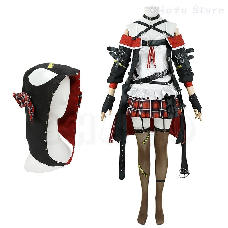 YouTuber VTuber Sakamata Chloe Y2K gothic Hololive HoloX Cosplay Costume Wig Anime Sexy Woman Dress Uniform Halloween Suit