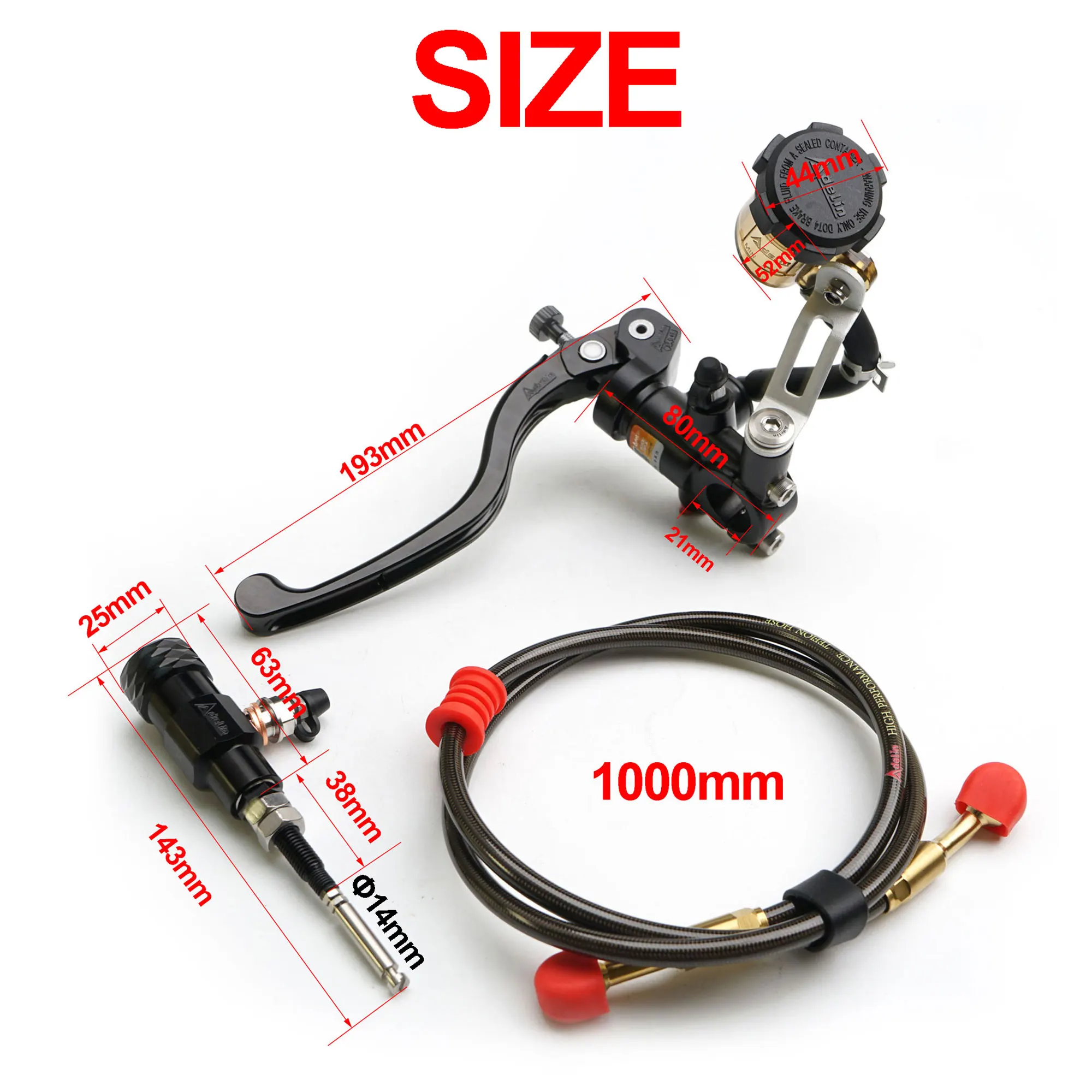 Adelin 16/17.5/19mm CNC Radial Mounting Brake Clutch Pump Hydraulic Clutch Kit Lever Master Cylinder 125 ~ 1000cc for 7/8" 22mm view 2