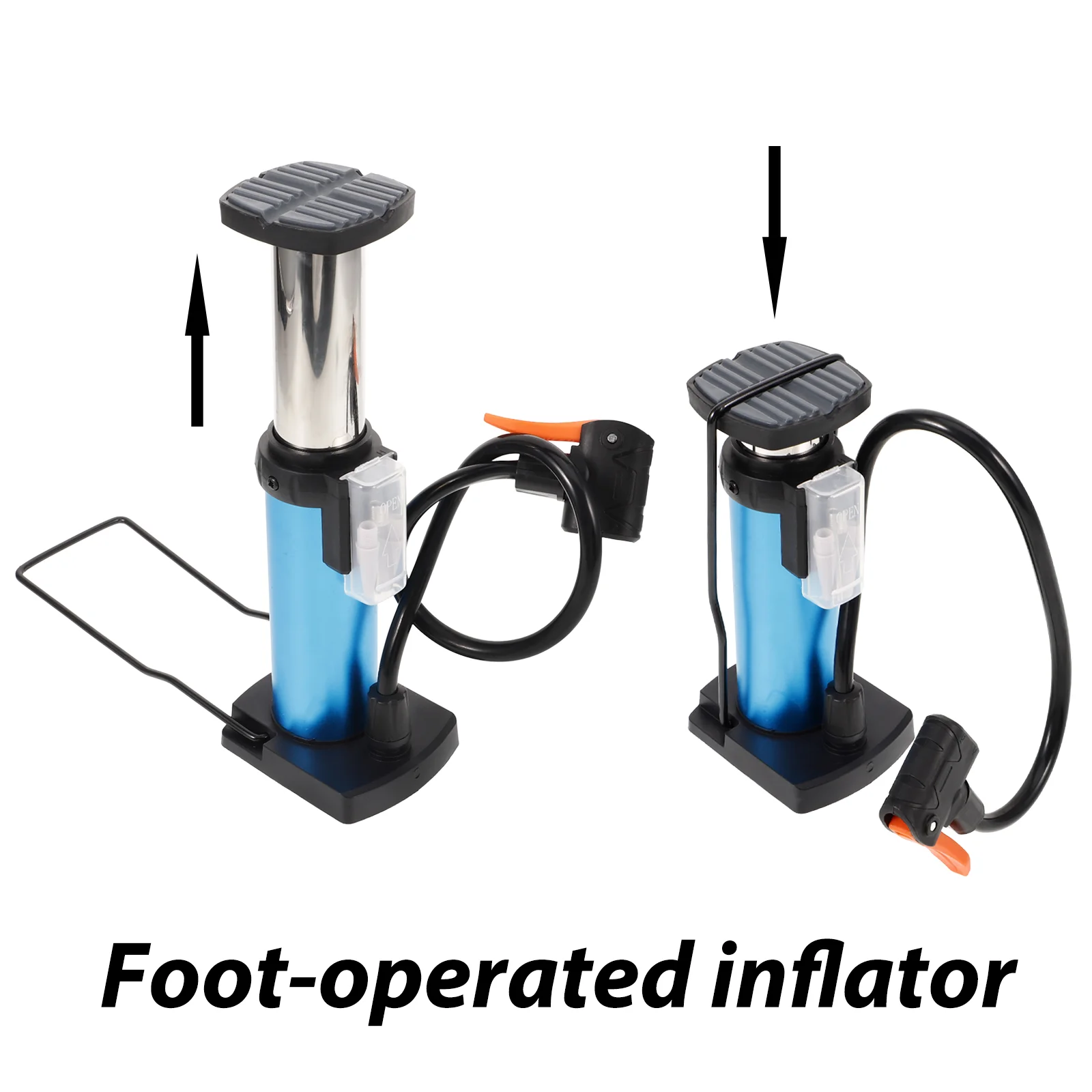 Bike Pump Portable Mini Bike Floor Pump Foot Activated Tire & Air Pump Valves Aluminum Alloy Barrel Free Gas Needle - Free Size