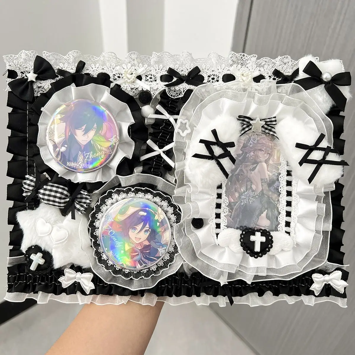 Goods Ita Bag Insert Board Accessories Plush Badge Holder Cute Bowknot Ita Bag Accessory Gu Mei Collectibles Storage Filler