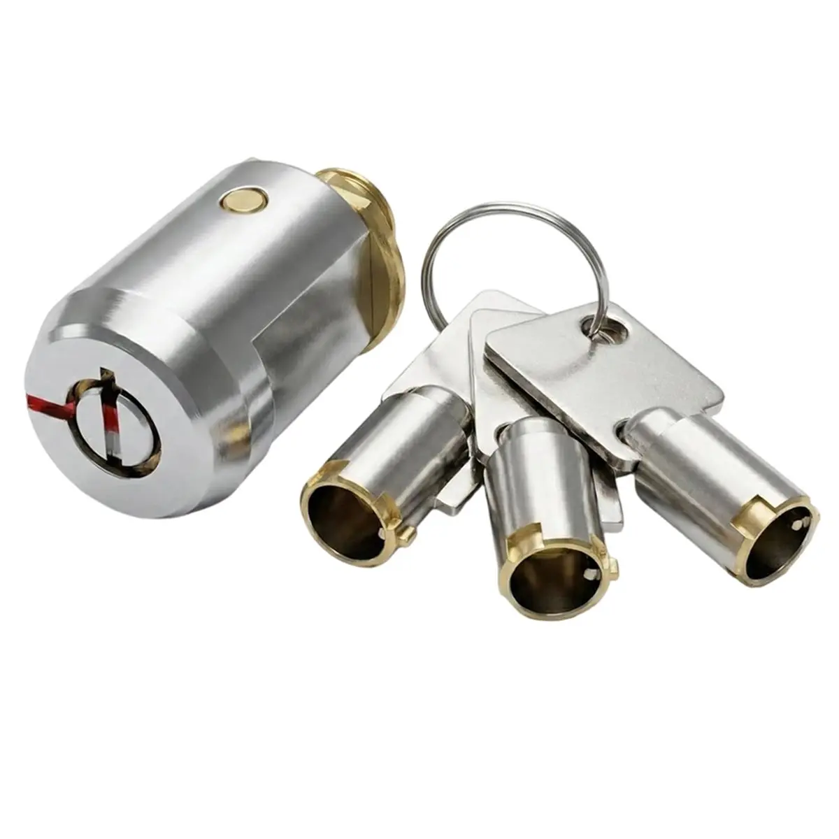 Heavy-Duty 3/4 Inches (19mm) Roll-Up Door Cylinder Lock with 3 Alloy Keys for Storage Unit.Storage Locker Cylinder Lock