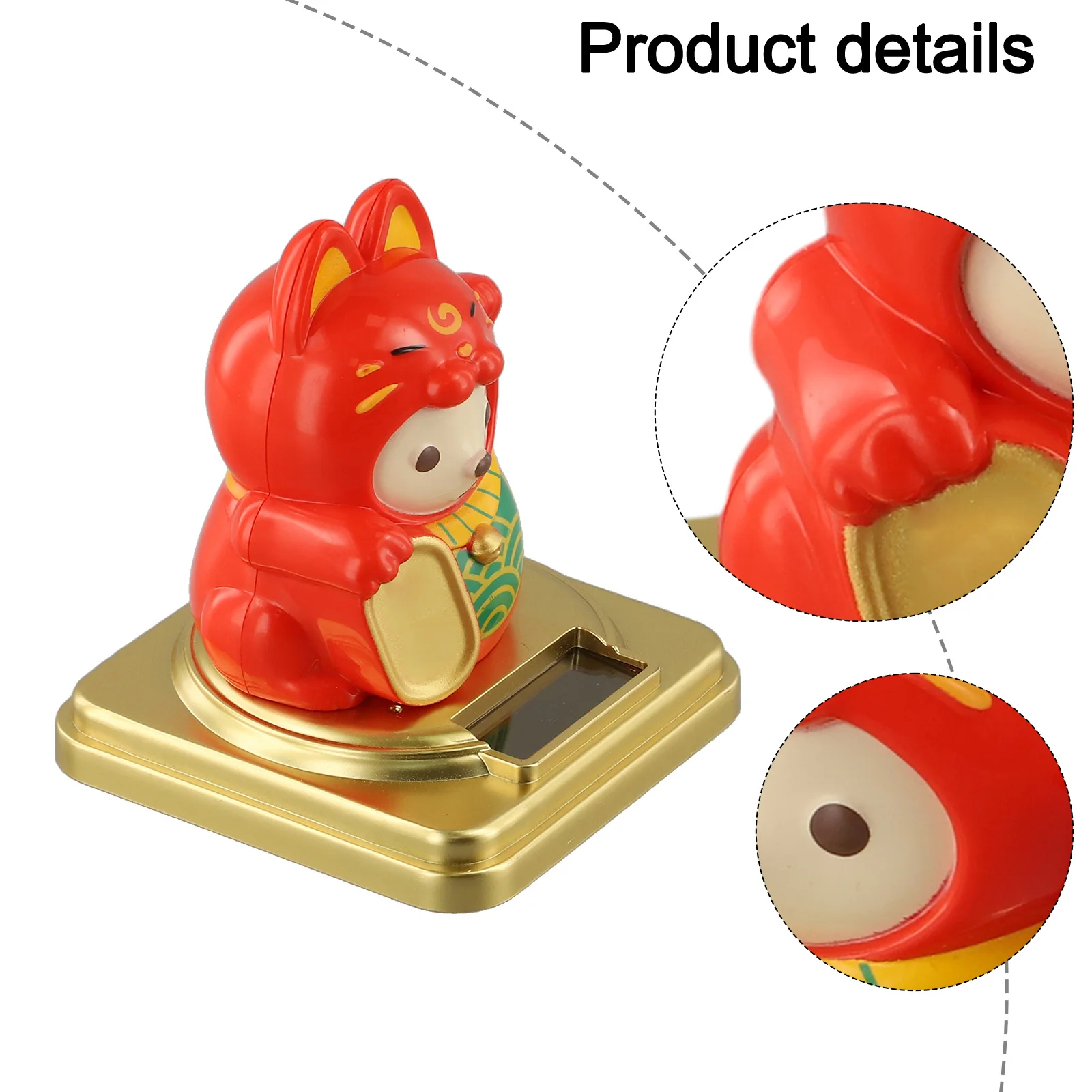 As Shown Waving Lucky Cat Light Sensing Decoration Prosperity Versatile Use Long-lasting Plastic Sustainable Design