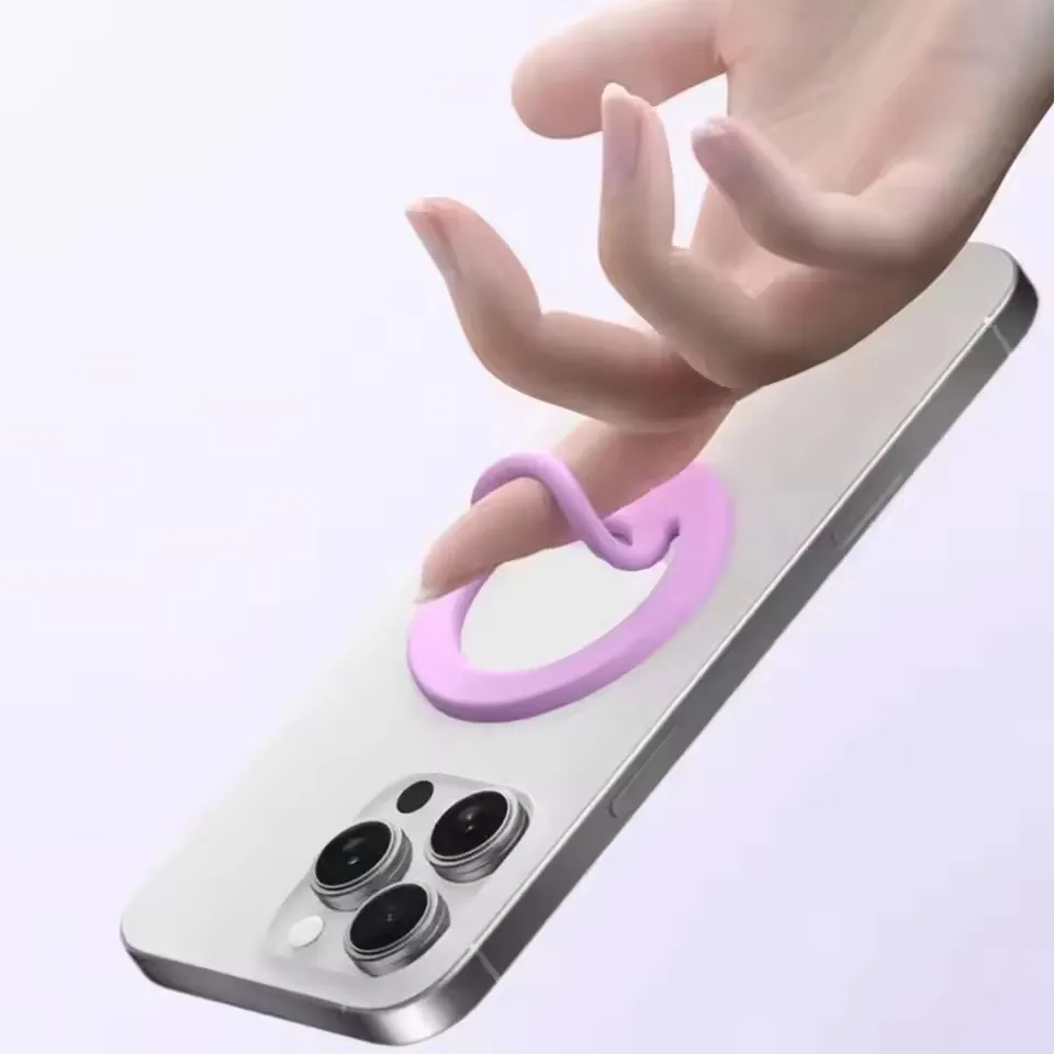 Magnetischer Silikonständer, Fingerring, Autotelefonhalter für iPhone 16, 15, 14 Pro Max, Samsung S25 Ultra, Xiaomi-Telefonzubehör