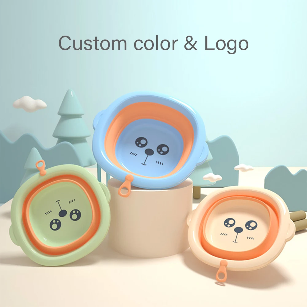 

TPE PP Washbasins Folding Wash Basin Portable Sink Foot Bucket Mini Baby Folding Washbasin Plastic Foldable Travel Outdoor Camp