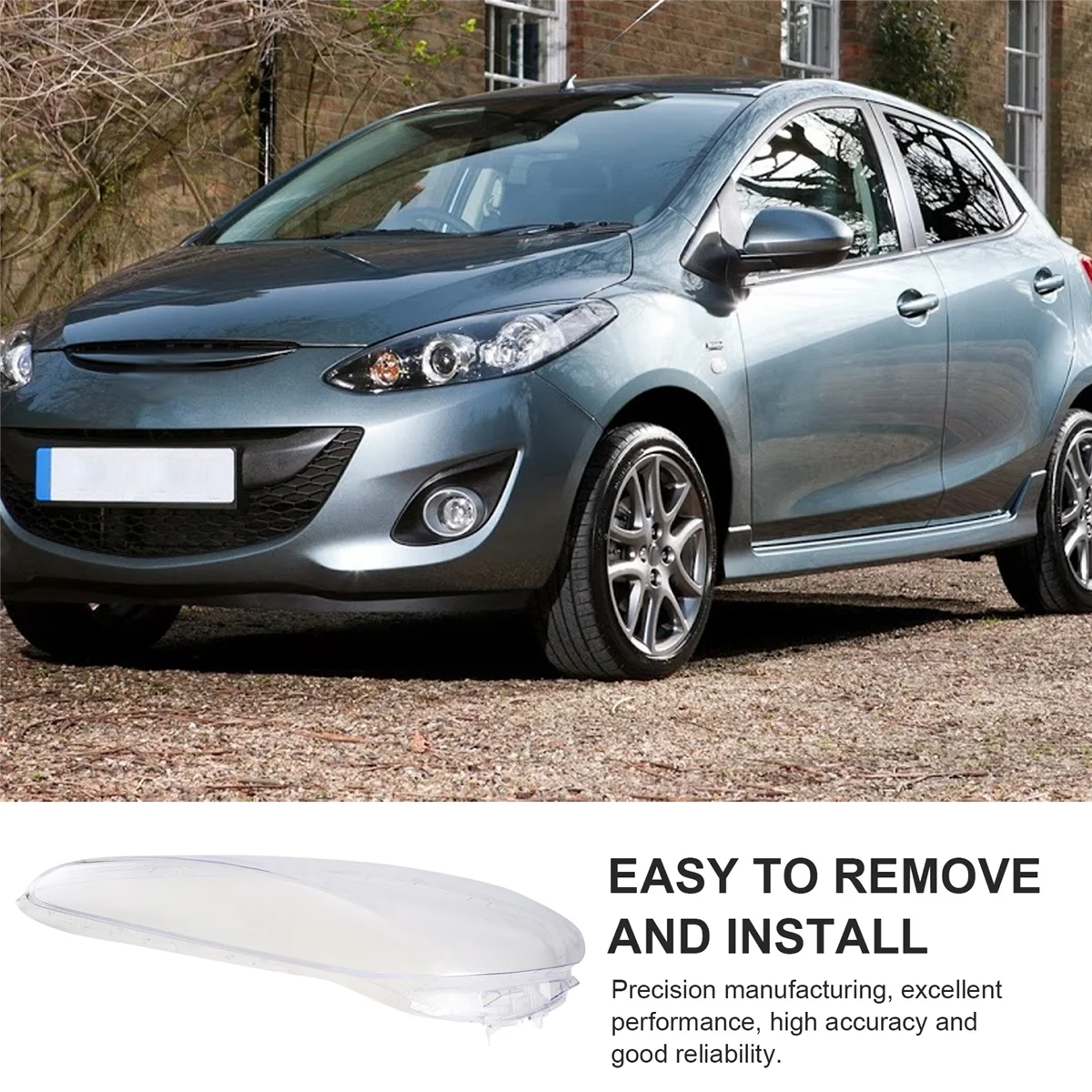 Чехол для правой фары автомобиля, прозрачная крышка для лампы, стеклянная крышка для фары, крышка для объектива фары для Mazda 2 2007-2012