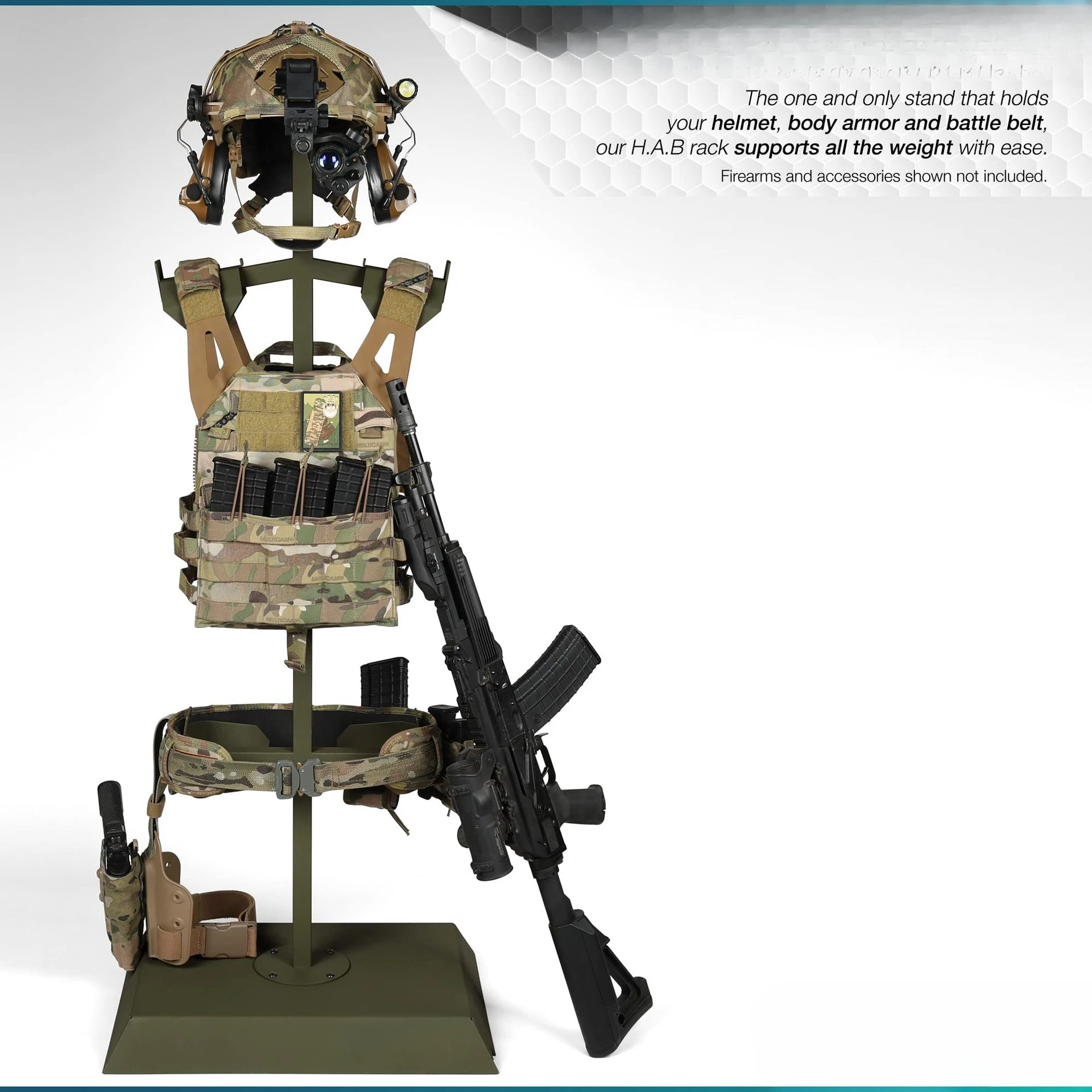 Tactical Equipment Rack Helmet Vest Belt Display Rack