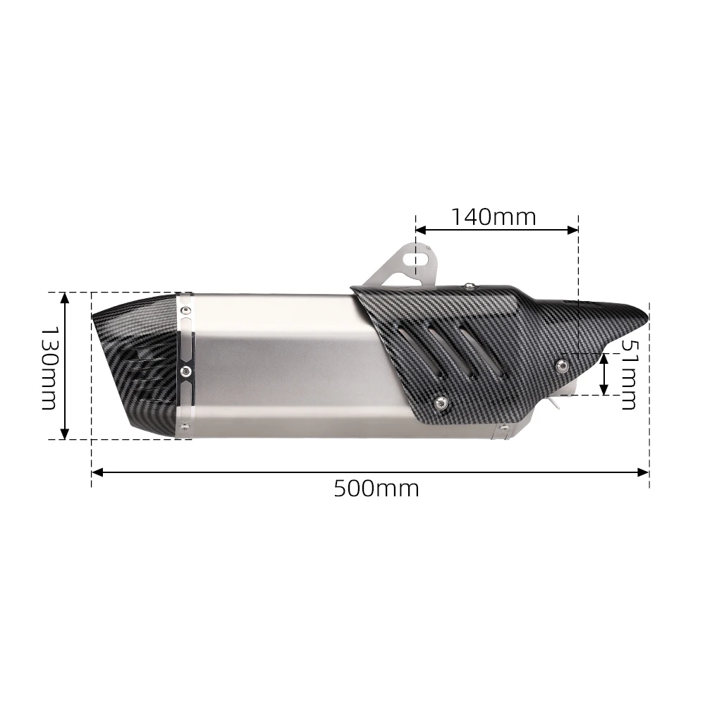 Universal 51mm Interface Motorcycle Exhaust Dual Outlet Muffler For R3 RC390 450SR GSX8S CB400SF NVX155 PCX150 T700 390ADV - view 6