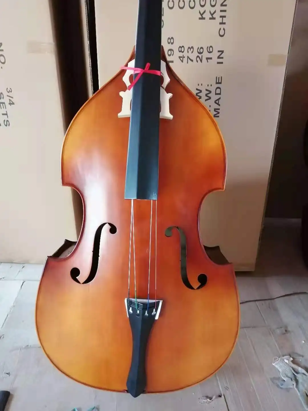 3/4 Flamed Basswood Double Bass Student Acoustic Instrument