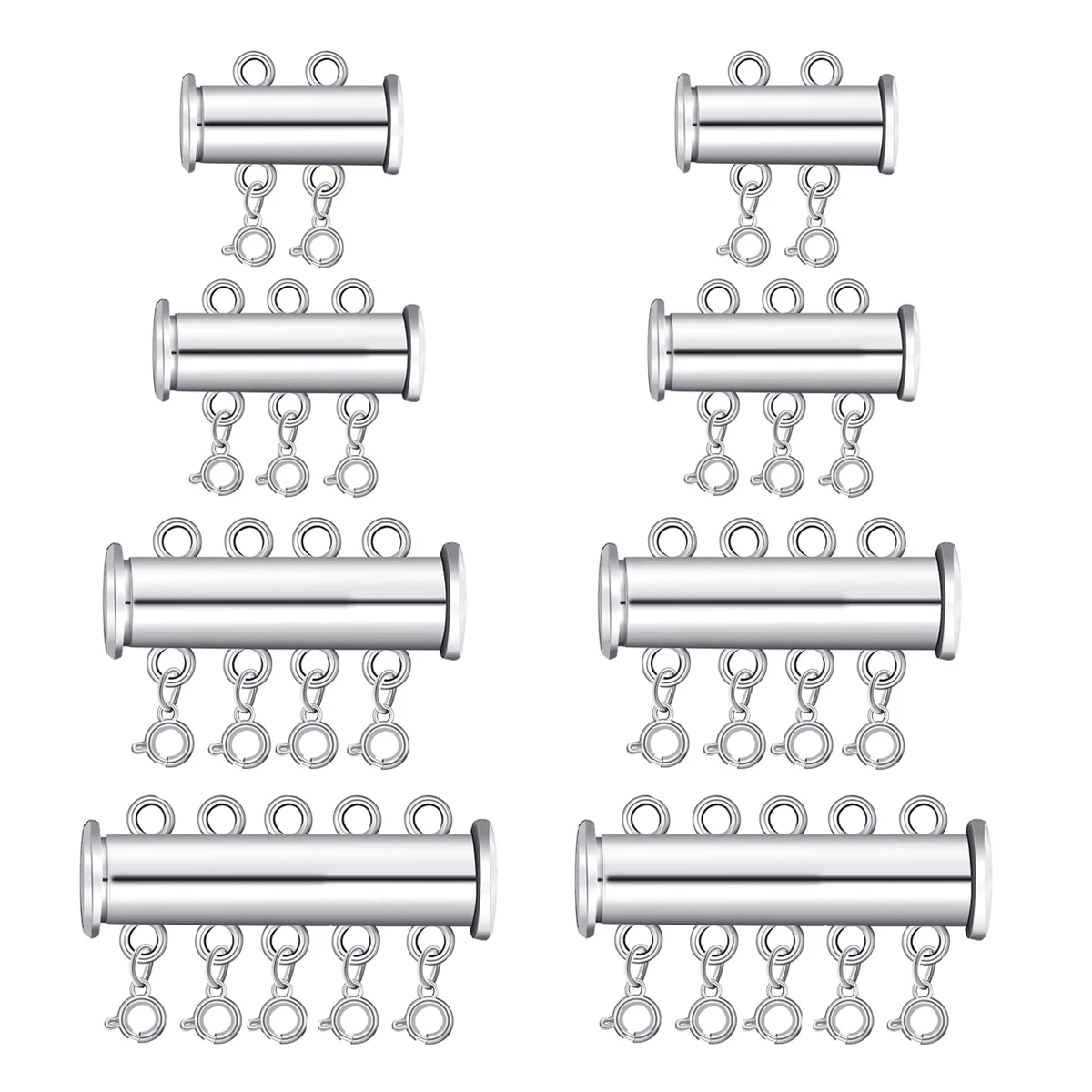 

8pcs Pearl Buckle Double Four 2 Five Strands Clasps Alloy Accessories Necklace Connector Bracelet Layered Jewelry