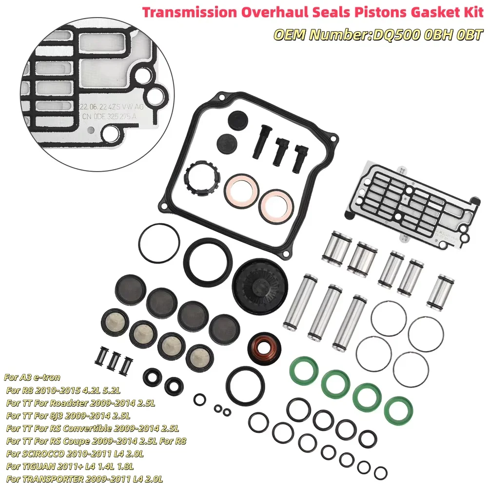 

1 Set Car Transmission Overhaul Seals Pistons Gasket Kit For DQ500 0BH 0BT For SCIROCCO Accessories Tools