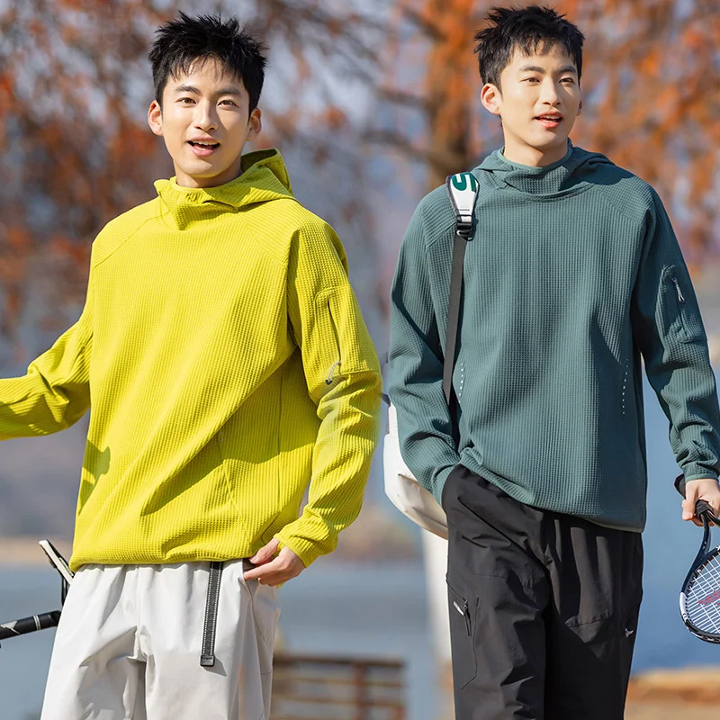 Outdoor Sport Hoodie Men Women Loose Casual Pullover Hooded Sweatshirts Couple Quick Dry Long Sleeve T Shirt Tops